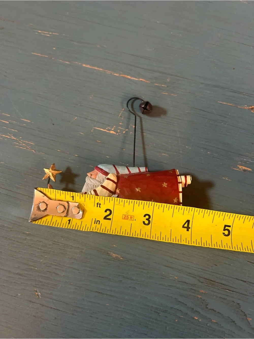 Whimsical Unbranded Red and Yellow Star Santa Claus Hanging Ornament - Christmas